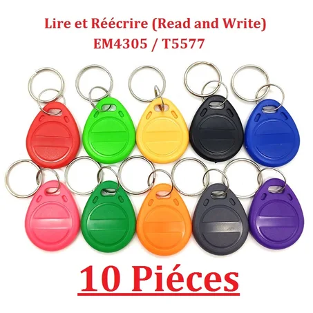 10 Pièce, Porte-clés RFID 125KHz EM4305 Lire et Réécrire