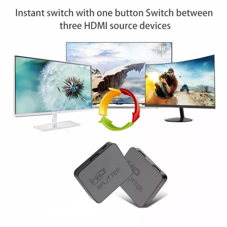 Commutateur compatible HDMI, 1 en 2 sorties, distributeur vidéo, répartiteur HDMI