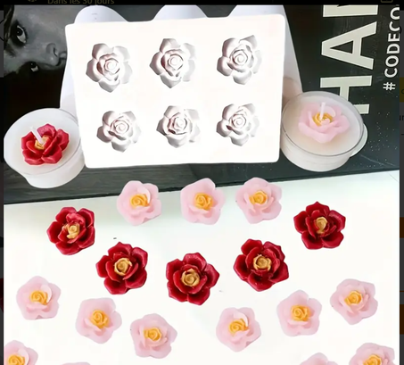 1 Pc Moule Silicone Fleur 6 Cavités – Idéal pour Bougies, Résine, Savons et Décoration