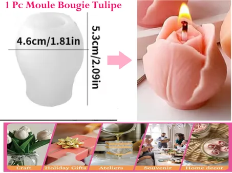 1 Pc Moule En Silicone à Bougie en Forme de Tulipe Pour La Fabrication De Savon