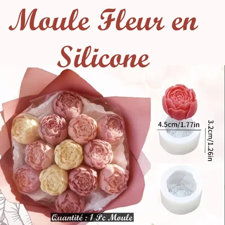 1 Pc Moule En Silicone à Bougie en Forme de Fleur  Pour La Fabrication De Savon