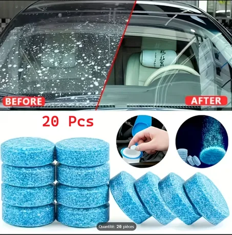 20 Pcs Pastilles Nettoyantes Pare-Brise Effervescentes