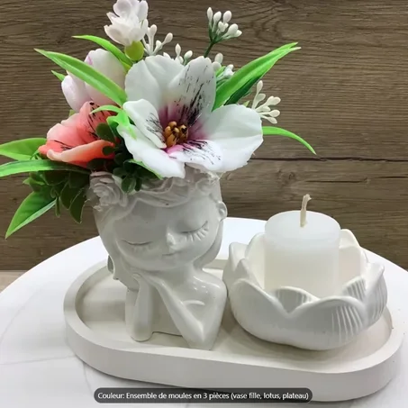 Ensemble de 3 moules en silicone pour créer des vases pour la Déco