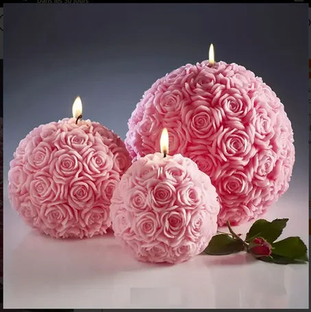 1Pc Moule en Silicone en Forme de Boule de Roses Décoration Maison