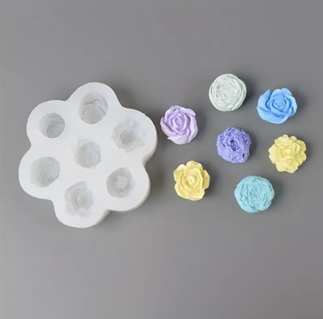 1 Pc Moule en silicone fleurs 3D-7 cavités