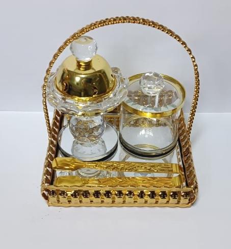 4pc :Ensemble de brûleurs d'encens en Verre, plateau élégant, boite et pince