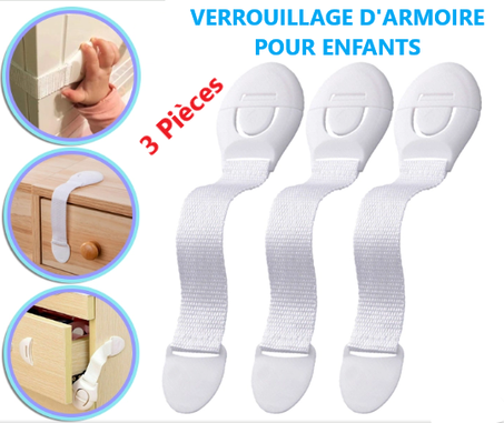 (3 Pc) Serrures de Sécurité pour Tiroir  Armoire,  Placard pour la sécurité d'enfant,