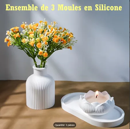 Ensemble de 3 Moules En Silicone –Idéal pour les loisirs créatifs