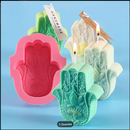 1Pc Moule  Bougie en forme de Main en Silicone