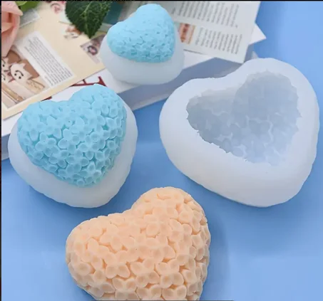 1Pc Moule en silicone en forme de cœur en forme de pétale de trèfle à quatre feuilles