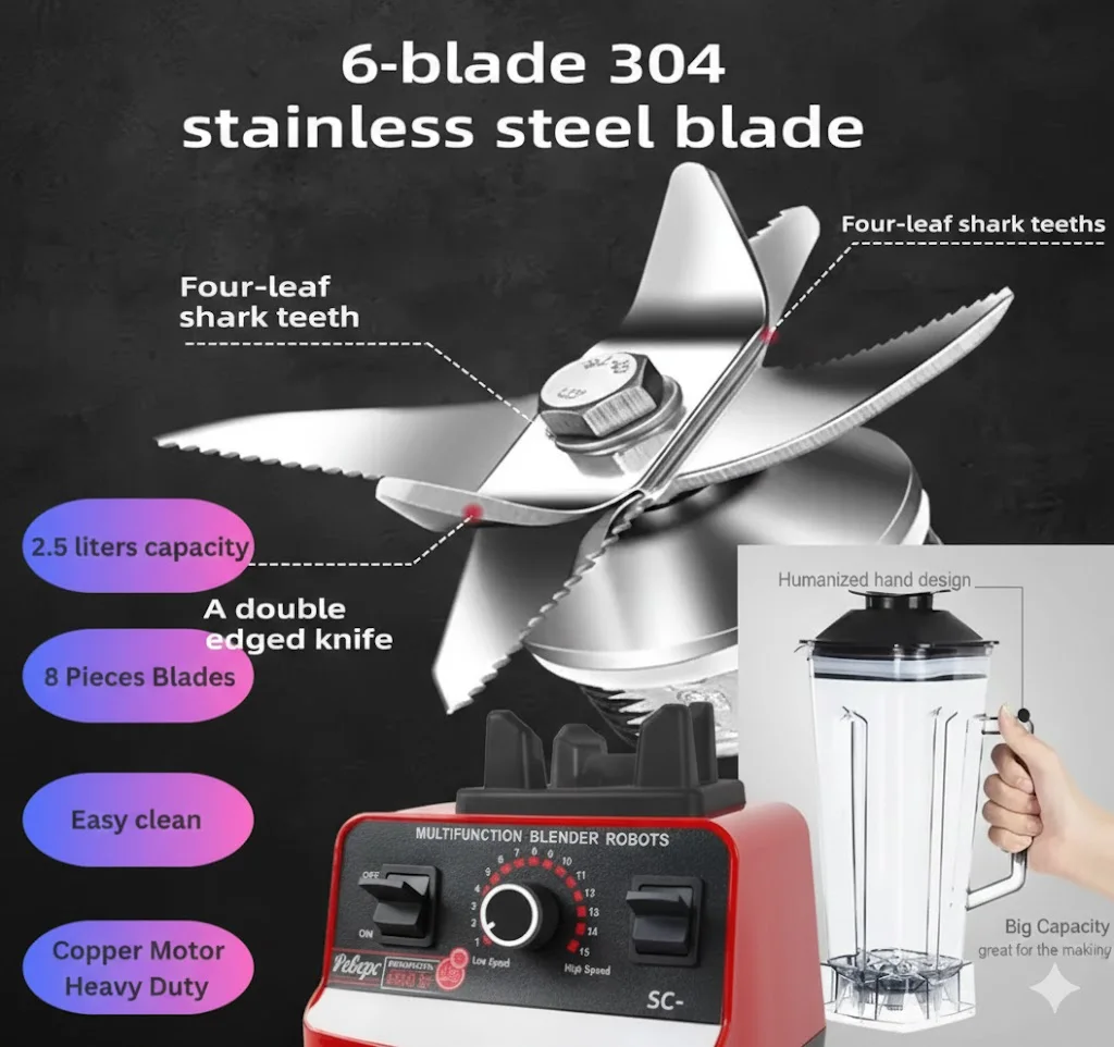 خلاط سيلفر كريست 8500 واط – أداء فائق في كل مطبخ