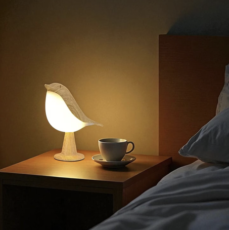 MakersUnity Wooden LED Bird Bedside Lamp