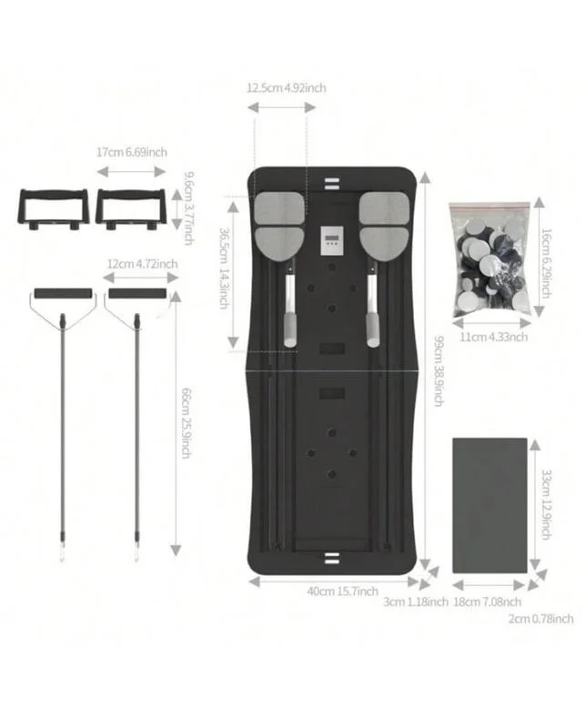Set Fitness 4 en 1 - لوح تمارين رياضية متكامل قابل للطي
