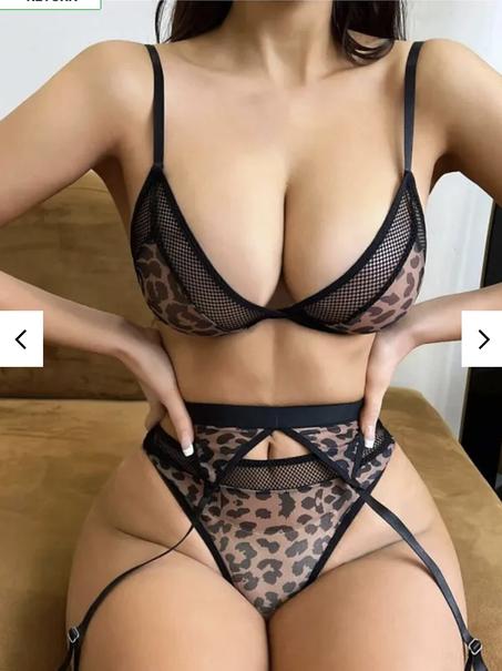 💖 Ensemble Lingerie Sexy Léopard – Push-Up Élégant