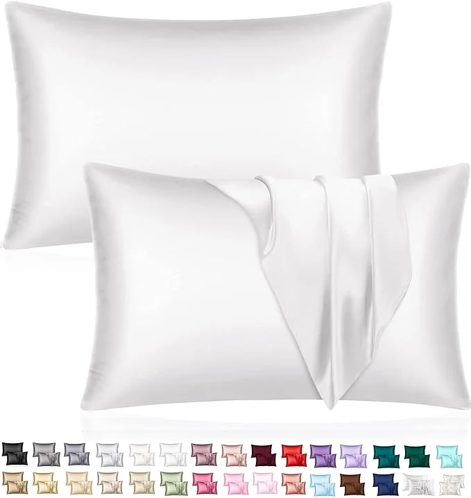 Deux Taies d’Oreiller En Satin De Soie + Cadeau