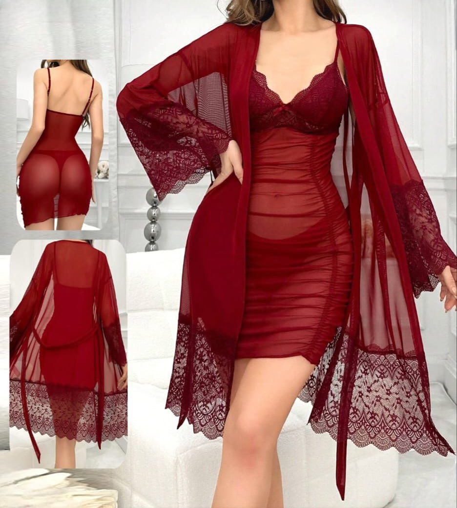 💖 Ensemble Lingerie 2 Pièces – Nuisette + Déshabillé