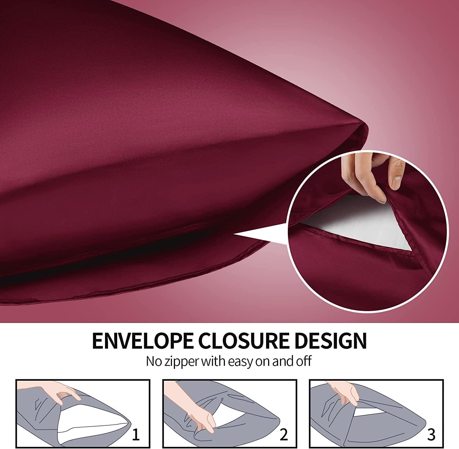 Deux Taies d’Oreiller En Satin De Soie + Cadeau