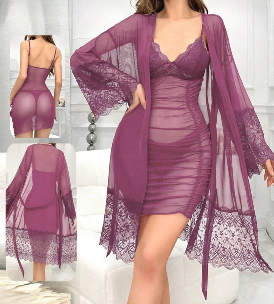 💖 Ensemble Lingerie 2 Pièces – Nuisette + Déshabillé