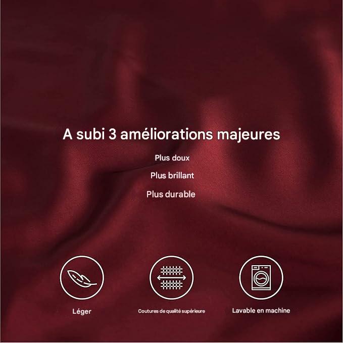 Deux Taies d’Oreiller En Satin De Soie + Cadeau