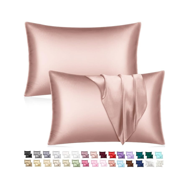 Deux Taies d’Oreiller En Satin De Soie + Cadeau