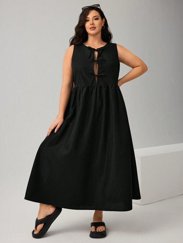 🖤 Robe Longue Noire Sans Manches – Élégante et Polyvalente pour Toutes les Tailles