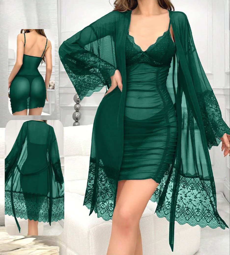 💖 Ensemble Lingerie 2 Pièces – Nuisette + Déshabillé
