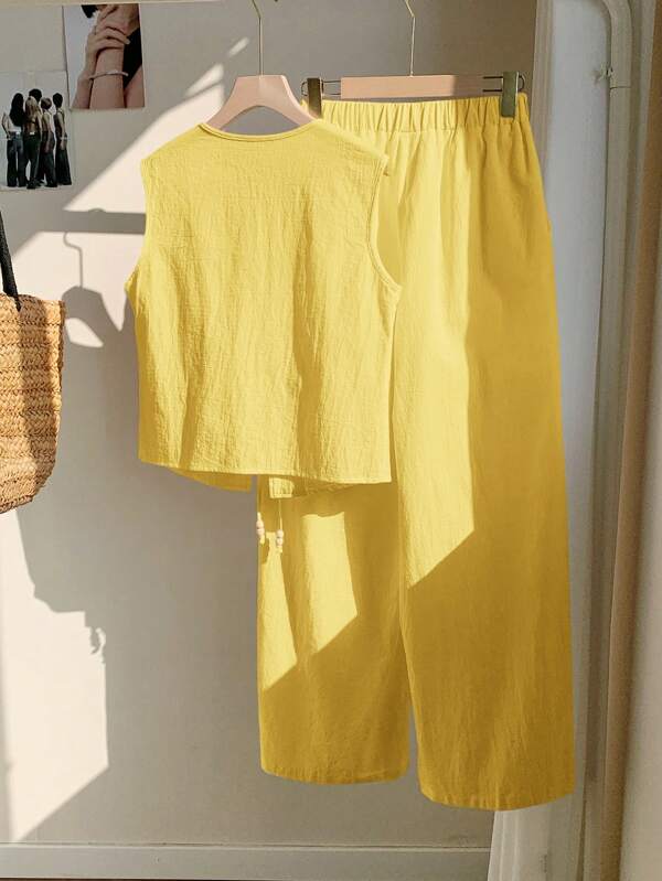 🌿 Ensemble Femme en Lin – Confort & Élégance Décontractée