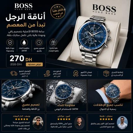 ساعة BOSS للرجل اللي كيعرف قيمة الستايل