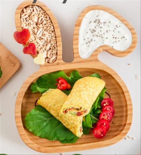 طبق الطعام للأطفال الصغار المدعم  بقاعدة تثبيت بالشفط ـ طبيعي 100% و لازم لكل أم