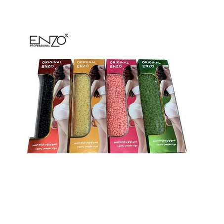 حبيبات الشمع الإيطالية ENZO 400 غرام لإزالة الشعر الطبيعي بأمان وفعالية