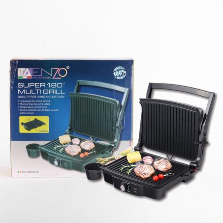 جريل ENZO الإيطالي بحجم كبير 2000 واط - جريل ستانلس ستيل متعدد الوظائف مع نظام توقيت وطبقة غير لاصقة