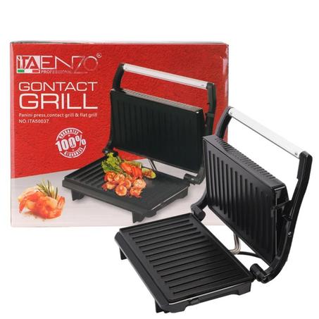 جريل ENZO الإيطالي بحجم صغير – 700 واط مع لوحة ستانلس ستيل بالكامل – مثالي للمطبخ المنزلي