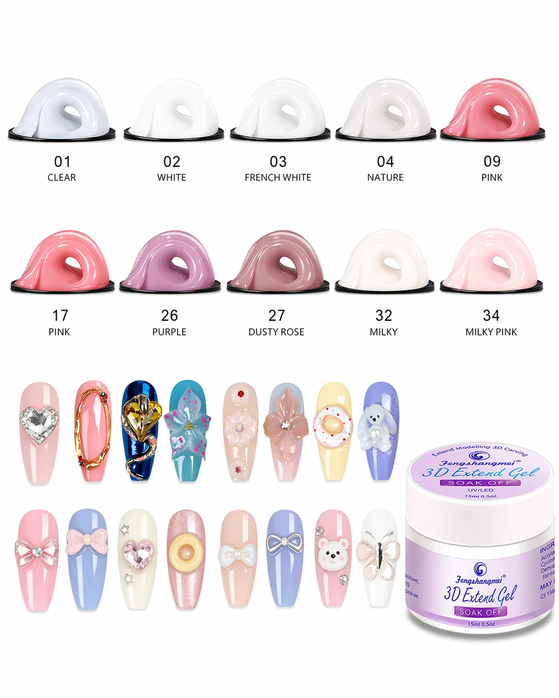 Gel 3D Extension Ongles – Fengshangmei 15ml