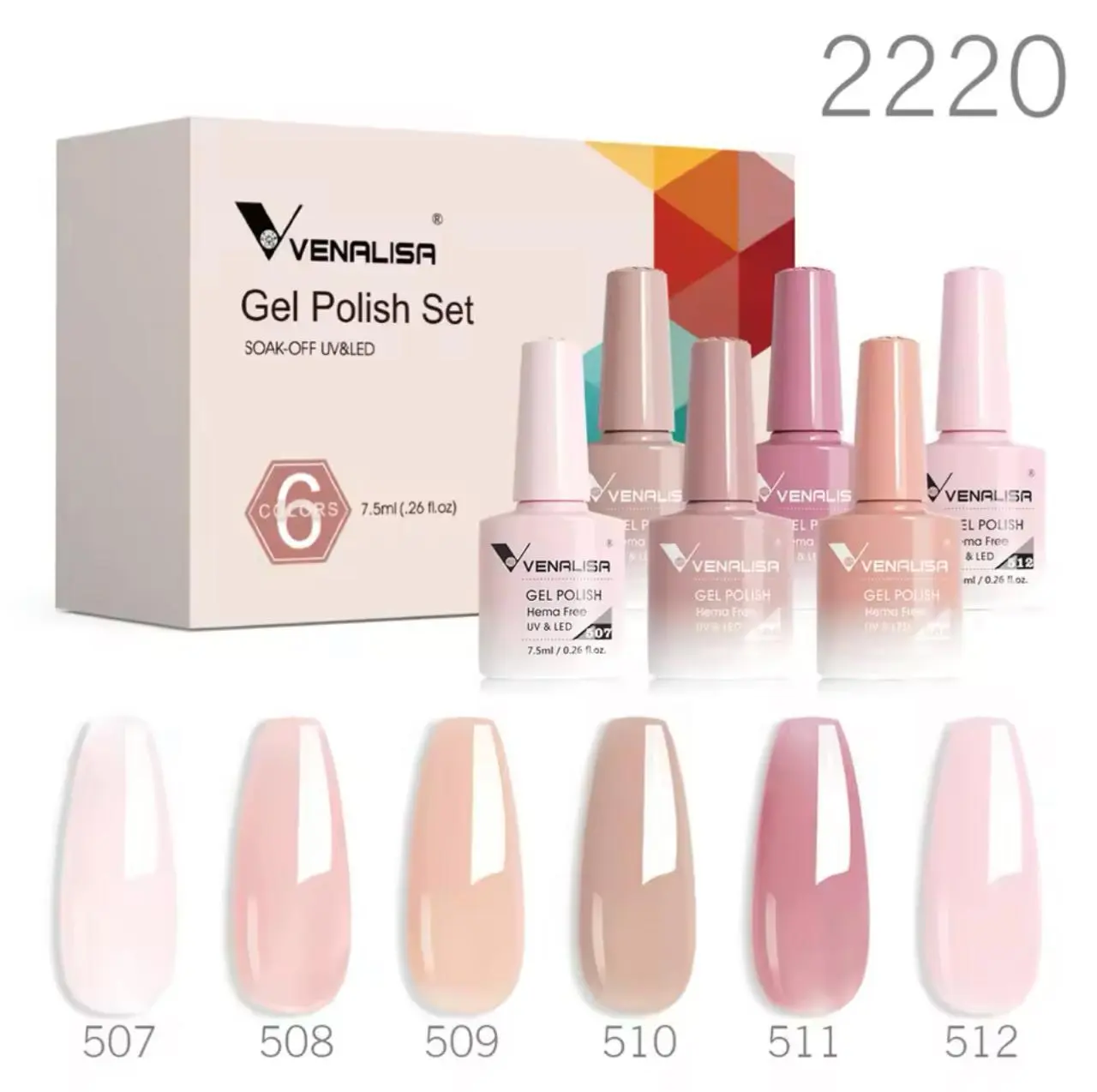 Pack Economique Venalisa - 6 Pièces de Vernis Permanent Sans TPO