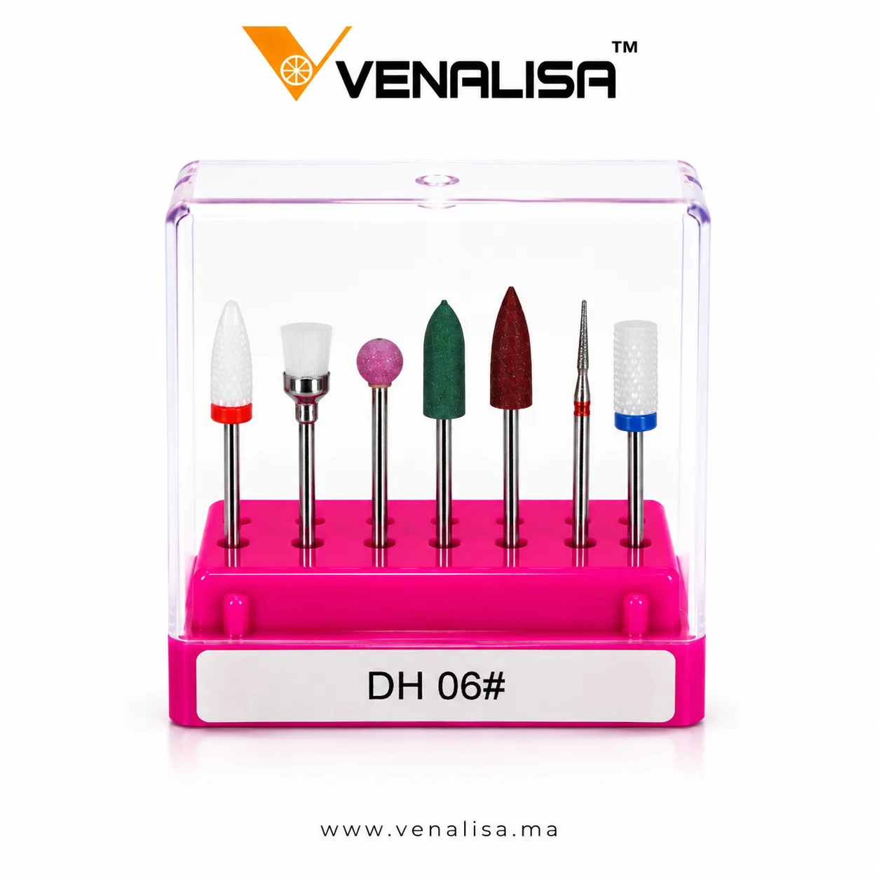 Coffret DH06 - 7 Embouts Professionnels pour Ponceuse à Ongles