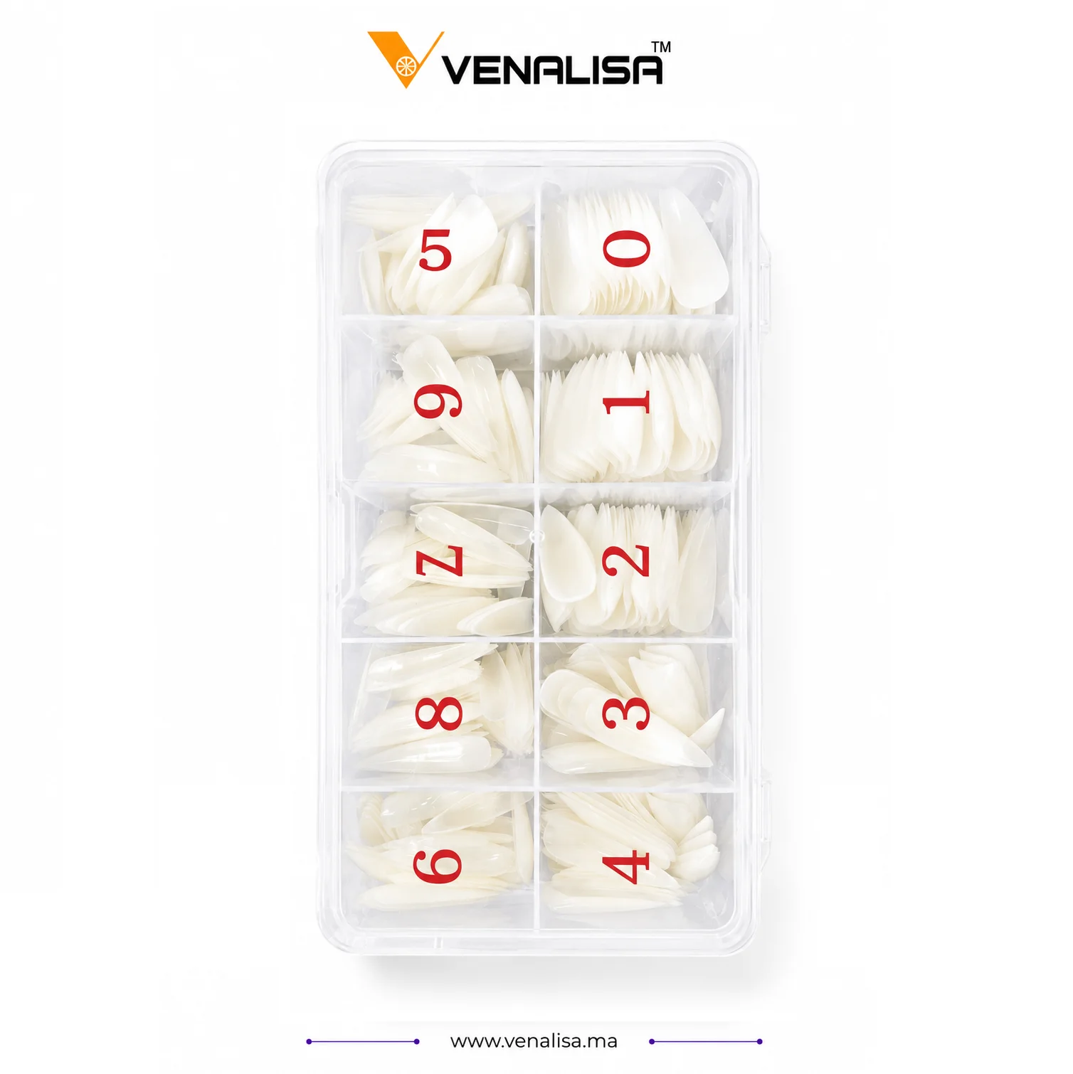 Capsules Faux Ongles Venalisa 500 Pièces – Forme Amande Naturelle