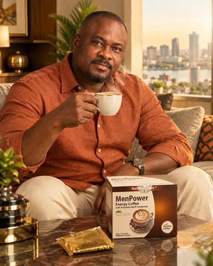 Homme confiant avec son café MenPower