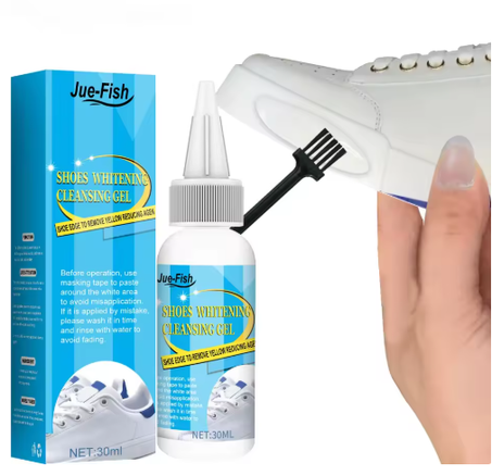 منظف الأحذية 30مل – مجموعة تنظيف وتبييض الأحذية وإزالة الأوساخ والاصفرار برغوة فعالة