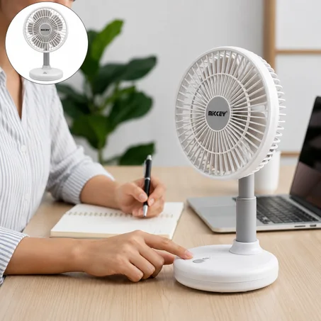 ❄️ انتعاش يدوم طوال اليوم 🌬️ | مروحة ذكية قابلة للشحن 4000mAh مع إضاءة LED ✨