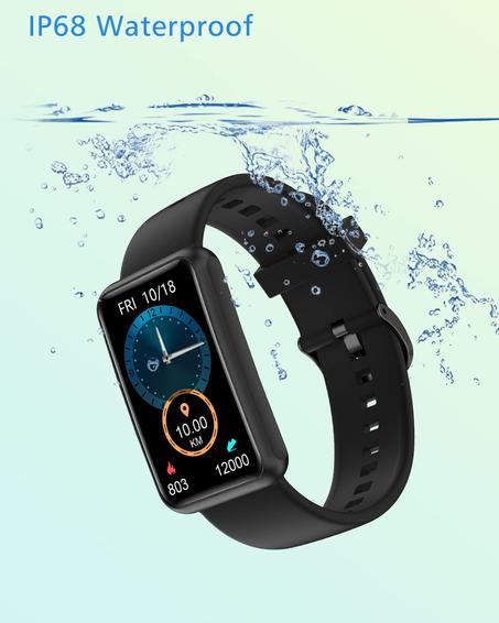 ساعة ذكية لتتبع اللياقة البدنية، مع شاشة كبيرة ، ساعة ذكية مقاومة للماء
