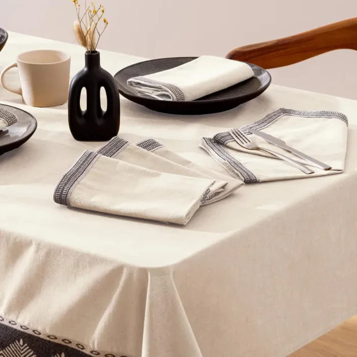 Nappe en coton avec 6 serviettes "Inuit"