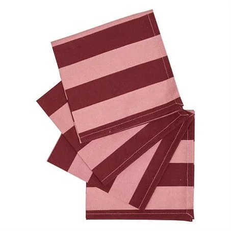 Set de 4 Serviettes de Table Coton CHÉRIE – Rouge Carmin