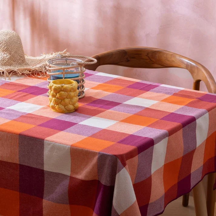 Nappe à carreaux en coton "family Corner"