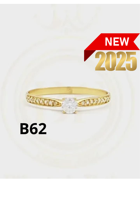 خاتم خطوبة ذهب  عيار 18 قيراط مرصع بأحجار كريمة