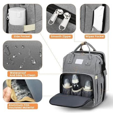 Sac à langer multifonction pliable pour maman et bébé PROBAG