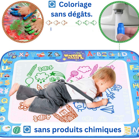 لوحة ألعاب مائية سحرية للأطفال، حصيرة رسم قابلة لإعادة الاستخدام، لعبة فنية محمولة، مواد نسيجية، ألوان مختلطة، تجربة رسم ممتعة للأطفال في الشتاء لمناسبة رمضان المبارك 🔥🎁  🔥🎁