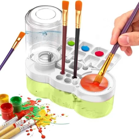 منظف فرش الرسم الذكي مع موزع مياه تلقائي 🖌️🎨