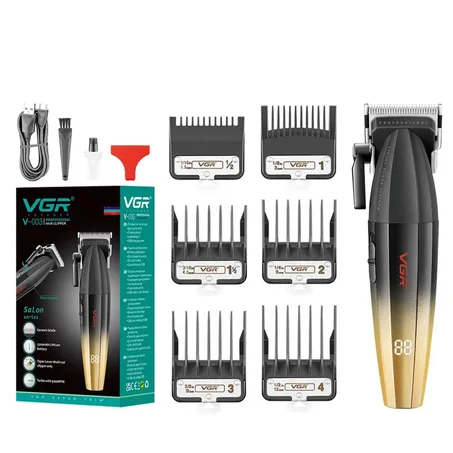 ✂️ ماكينة حلاقة احترافية VGR V-003 – أداء قوي وتشطيب دقيق المصممة بقوة ودقة لتناسب جميع أنواع الشعر. تتميز بمحرك قوي وسرعة عالية تمنحك قصاً سلساً بدون تقطيع، مع تصميم عصري وشاشة رقمية لعرض نس