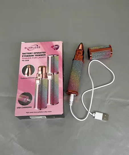 USB جهاز إزالة شعر الوجه والحواجب 2 في 1 – بدون ألم | شحن