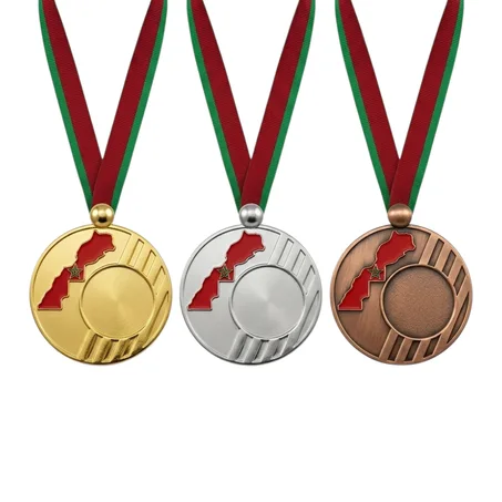 1 MÉDAILLE DRAPEAUX MAROC + RUBAN +PASTILLE